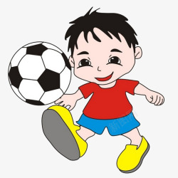 踢足球玩耍的小男孩素材