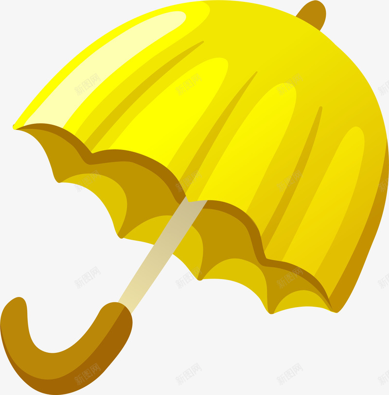 手绘小雨伞矢量图ai免抠素材_88icon https://88icon.com 小雨伞 手绘 黄色 矢量图