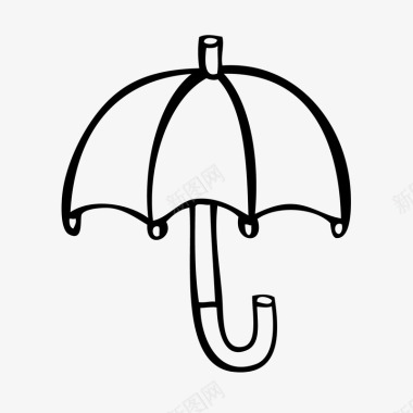 手绘雨伞矢量图图标图标