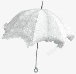白色花纹漂亮雨伞素材