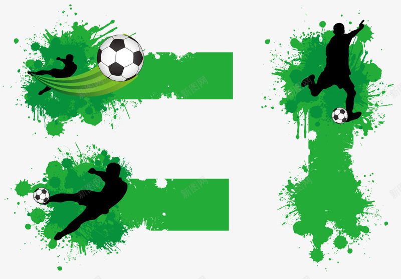 绿色足球运动banner元素png免抠素材_88icon https://88icon.com banner元素 绿色 足球运动 踢足球