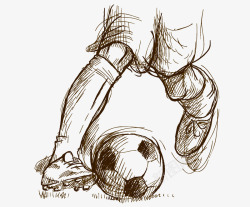 卡通手绘世界杯踢足球素材