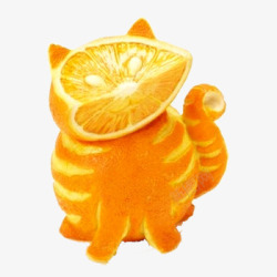 橙子装饰猫造型食品图案素材
