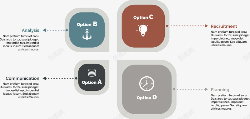 手绘PPT矢量图ai免抠素材_88icon https://88icon.com PPT 四格分栏 扁平图案 手绘 方形 装饰 矢量图