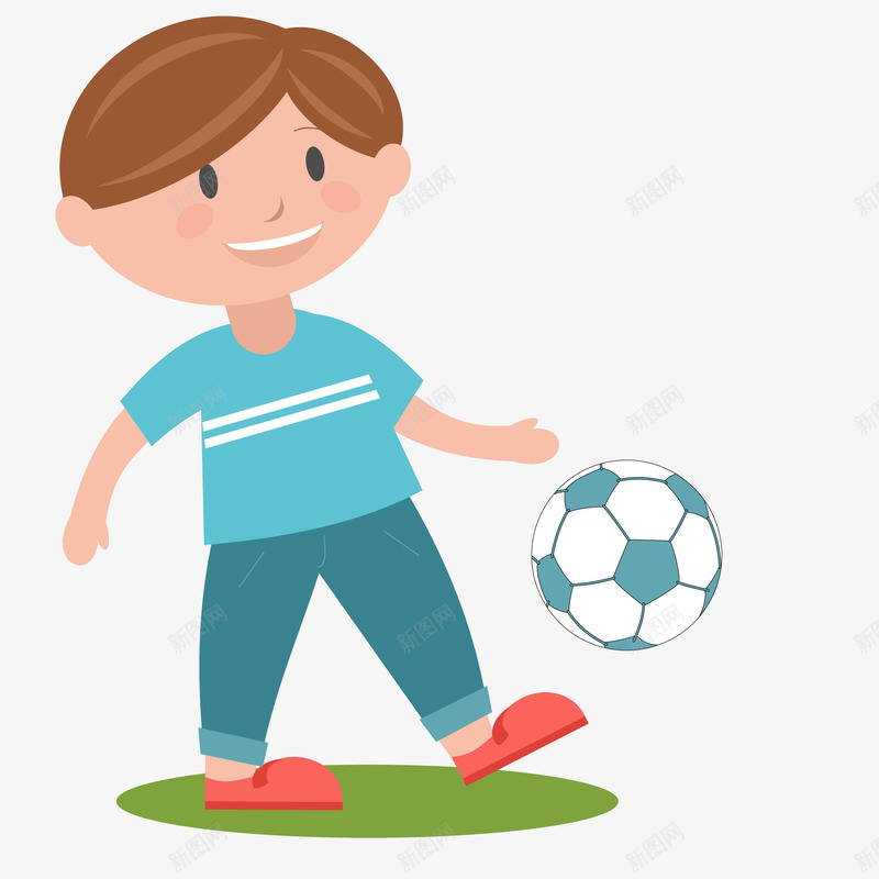 踢足球的小男孩矢量图ai免抠素材_88icon https://88icon.com 人物设计 儿童 男孩 踢足球 运动 锻炼 矢量图