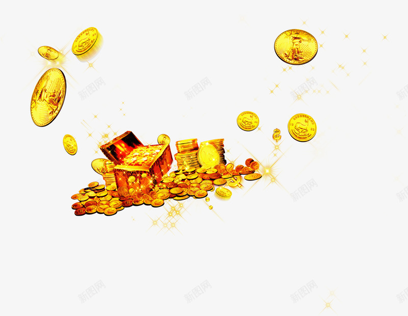 财富金币png免抠素材_88icon https://88icon.com PNG图片 撒金币 财富 资金 金子 金币 金钱