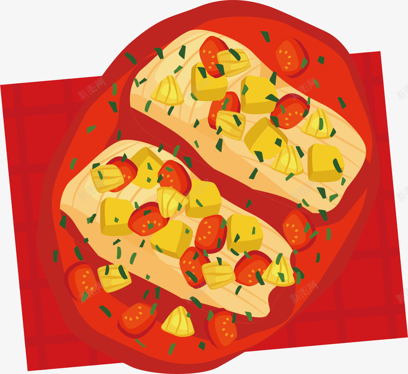 大红色桌布上的美味佳肴卡通餐饮矢量图ai免抠素材_88icon https://88icon.com 农家菜 卡通风格 大红色桌布 桌布红 熟食 矢量图 私房菜 美味 菜肴 蔬菜 餐桌