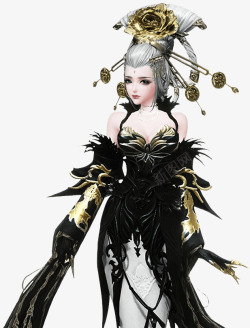 创意合成效果错金人物造型素材