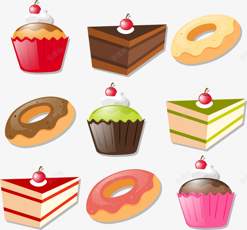 诱人甜点美食png免抠素材_88icon https://88icon.com 奶油蛋糕 抹茶蛋糕 杯子蛋糕 甜品 诱人