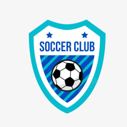 足球俱乐部标志蓝色足球俱乐部标签高清图片