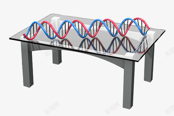 基因螺旋结构png免抠素材_88icon https://88icon.com 医疗 基因检测 桌子 红色 蓝色