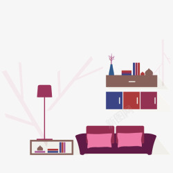 家具家沙发书柜扁平化素材