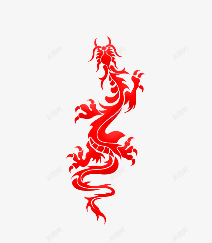 简约经典中国龙剪纸广告png免抠素材_88icon https://88icon.com 中国龙 剪纸样式 剪纸设计 广告设计 海报设计 红色中国龙