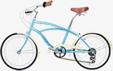蓝色户外踏青自行车素材