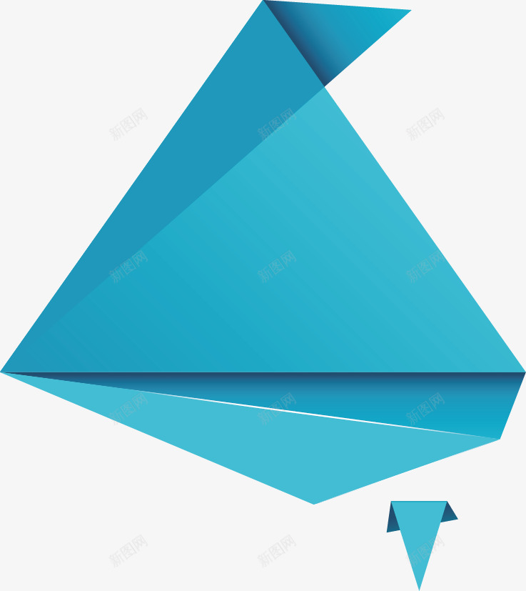 折纸装饰矢量图ai免抠素材_88icon https://88icon.com 折纸 折纸形状 折纸艺术 蓝色 矢量图