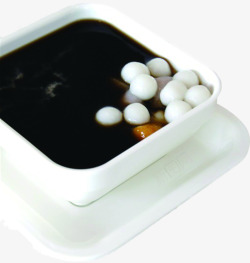 白色器皿中的黑色甜品欧式花纹素材