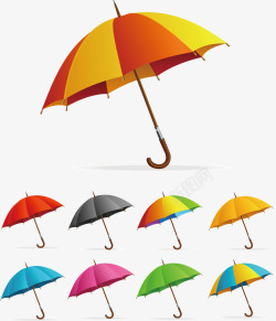 彩色的伞矢量图素材