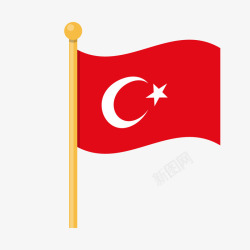红色土耳其国旗素材