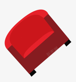 红色简约沙发椅装饰图案素材