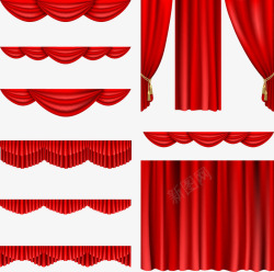 红色布帘装饰素材