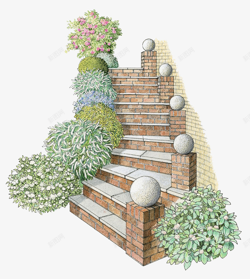 手绘方砖墙楼梯png免抠素材_88icon https://88icon.com 建筑 手绘方砖墙楼梯 方形砖 方砖 砖 砖块 砖头