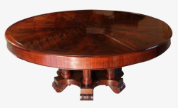 棕色木头圆桌素材