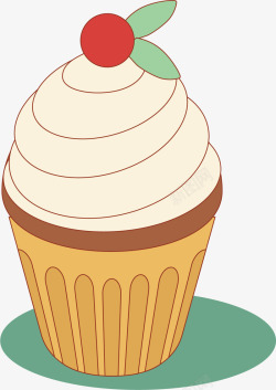 杯状糕点甜点甜味奶霜杯装蛋糕矢量图高清图片