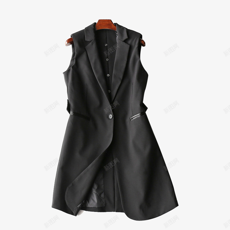 黑色风衣型女西装外套png免抠素材_88icon https://88icon.com 外套 女西装 素材 风衣 黑色