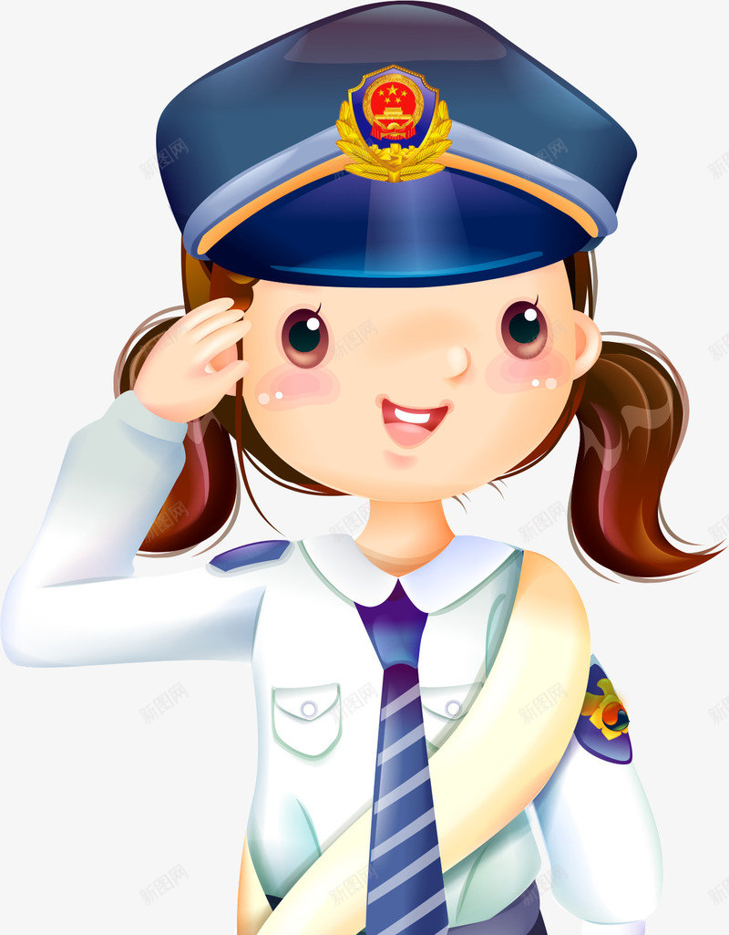 卡通版可爱的女警察png免抠素材_88icon https://88icon.com 动漫动画 卡通人物 卡通手绘 可爱女警察 女警察 装饰图 警察