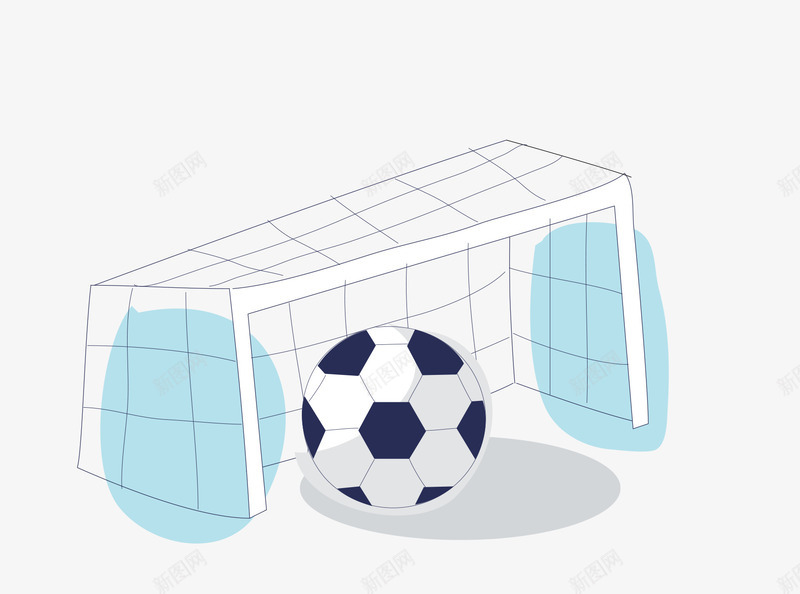 足球和足球网手绘图png免抠素材_88icon https://88icon.com 手绘图 简笔画 线条 足球 足球网 踢足球 运动