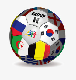 立体世界杯彩色足球素材