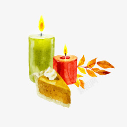 蜡烛和蛋糕矢量图素材
