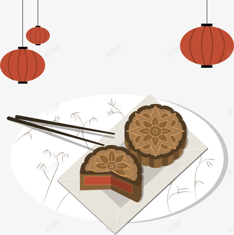 中秋季盘子里的月饼矢量图ai免抠素材_88icon https://88icon.com 中秋 中秋月饼 中秋节 月饼 盘子里的月饼 矢量png 矢量图