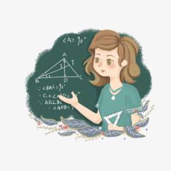 开学季卡通女教师素材