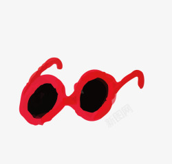 个性红色眼镜素材