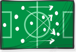 卡通手绘绿色足球场矢量图素材