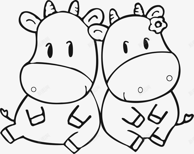 可爱手绘卡通奶牛造型png免抠素材_88icon https://88icon.com 卡通 可爱 奶牛 造型