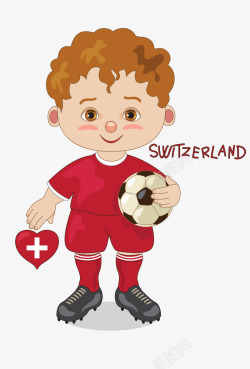 卡通风格世界杯瑞士队矢量图素材