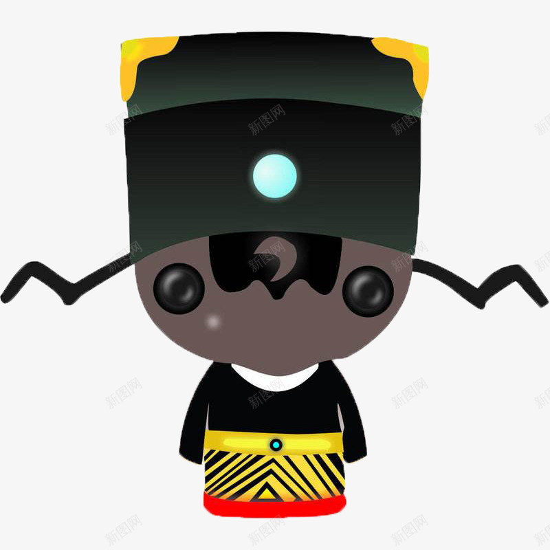 大眼黑脸包青天卡通造型png免抠素材_88icon https://88icon.com 包大人 包青天 卡通造型 大眼 黑脸