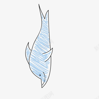 手绘海豚图标图标