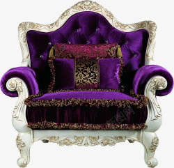 紫色欧式沙发家具素材