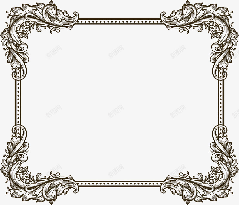 方形花纹经典古框png免抠素材_88icon https://88icon.com 古框 古框素材 矢量古框 经典古框 花纹 边框