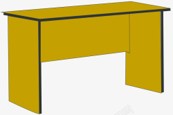 黄色的卡通办公用桌子素材