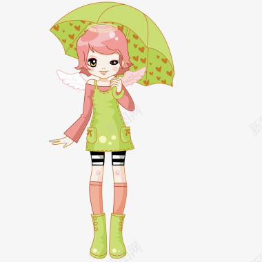 撑伞撑伞的女孩图标图标
