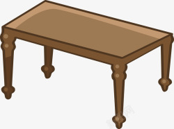 一个褐色桌子矢量图素材