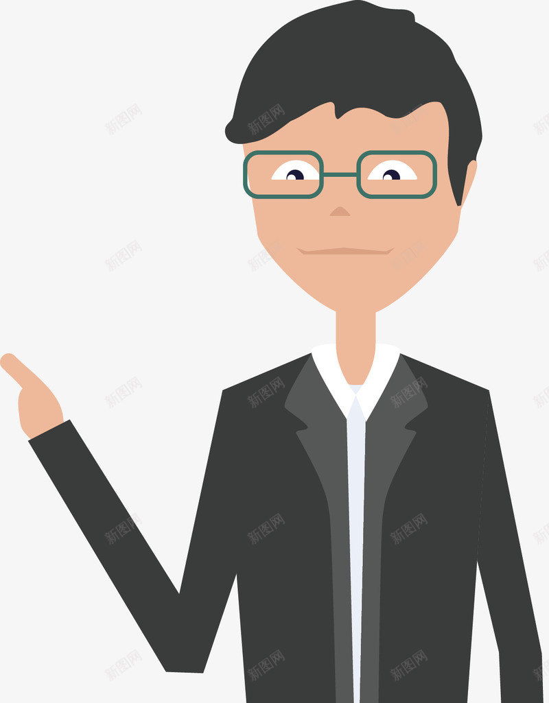 男性工作人员png免抠素材_88icon https://88icon.com 一位 工作人员 男性 白色 眼镜 衬衫 西装 黑色