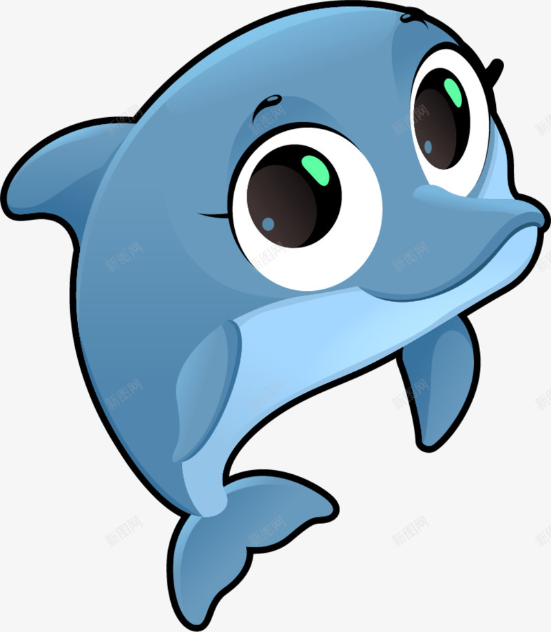 世界海洋日蓝色海豚png免抠素材_88icon https://88icon.com 世界海洋日 可爱海豚 呆萌海豚 大眼睛 开心 蓝色海豚