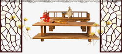 中国风复古桌子移门素材