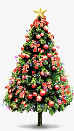 扁平手绘风格圣诞树造型合成素材