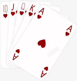 红桃扑克牌矢量图素材